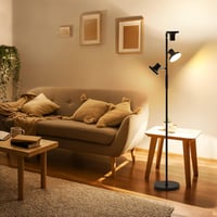 SIBRILLE Állólámpa 36W 2500LM - Távirányítós LED Dimmelhető 3 Fényforrással, 2700K-6500K Színhőmérséklet, Érintésvezérelt Modern Fekete Lámp 9
