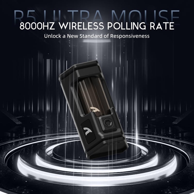 ATTACK SHARK R5 Ultra Szénszálas Gamer Egér, 39g Szuperkönnyű, 8000Hz Vezeték Nélküli, 42000 DPI, Bluetooth/2.4G/Vezetékes, Fehér