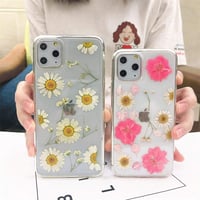 Apple iPhone 11 Védőtok Valódi Szárított Virágokkal - Átlátszó Szilikon 2