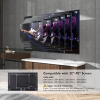 BONTEC TV Fali Tartó 32-70" Képernyőkhöz - Extra Hosszú 850mm Karos Konzol, 60kg Teherbírás, Dönthető, Forgatható, VESA 400x400mm 5