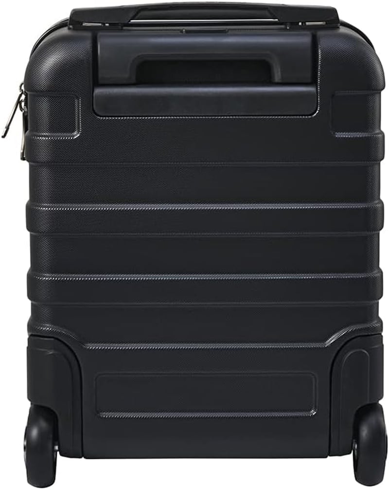 Cabin Max Anode Fekete Kemény Héjú Kabinbőrönd, Könnyű ABS Gurulós Utazótáska 4 Kerékkel, Wizz Air Kompatibilis 40x30x20cm