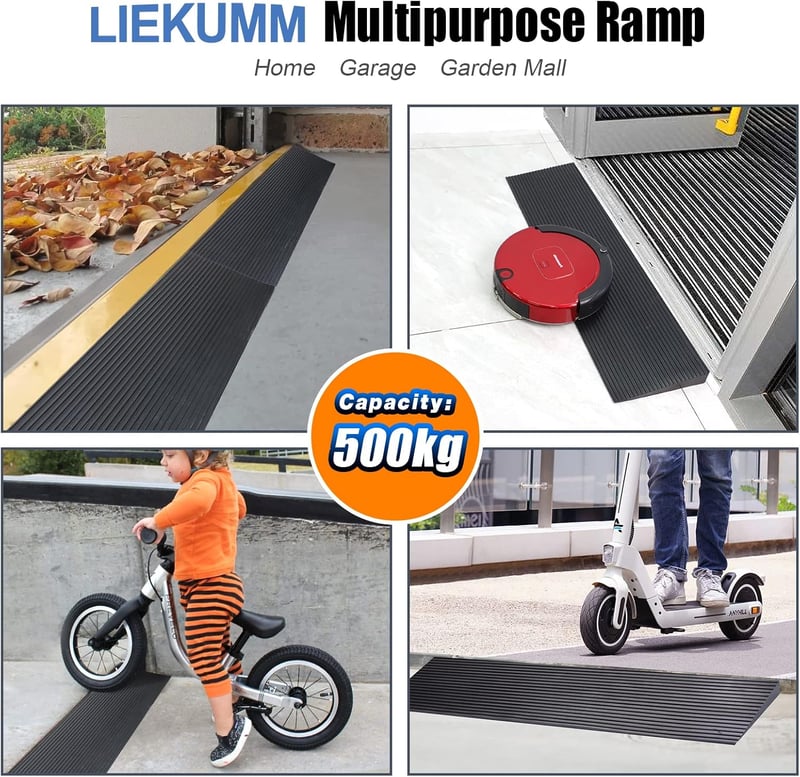 Gumírozott kerekesszék rámpa 90 cm, csúszásmentes, 500 kg teherbírású - LIEKUMM