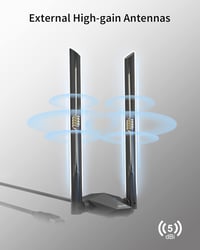 BrosTrend AX1800 WiFi 6 USB adapter - 1800 Mbps, kétsávos (5GHz+2.4GHz), Linux és Windows kompatibilis, Raspberry Pi támogatás, nagy hatótáv 5