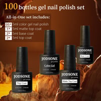 JODSONE 100 Darabos Gél Körömlakk Készlet - 95 Szín, Alap és Fedőlakk, Matt és Fényes Változat, UV/LED Lámpával Kompatibilis, Manikűr Szett 2