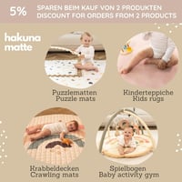 Hakuna Matte Stílusos Baba Játszószőnyeg 1,7x1,2m - Bézs XL Puzzle Szőnyeg, Higiénikus EVA Hab, Vastag, Puha Játszóalap Kúszáshoz - Mosható, 6