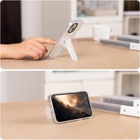 HAOBOBRO iPhone 15 Átlátszó Tok Beépített Állvánnyal - MagSafe Kompatibilis Vékony Védőtok, Ütésálló Szilikon TPU Keret, Átlátszó Hátlap, Ró 3