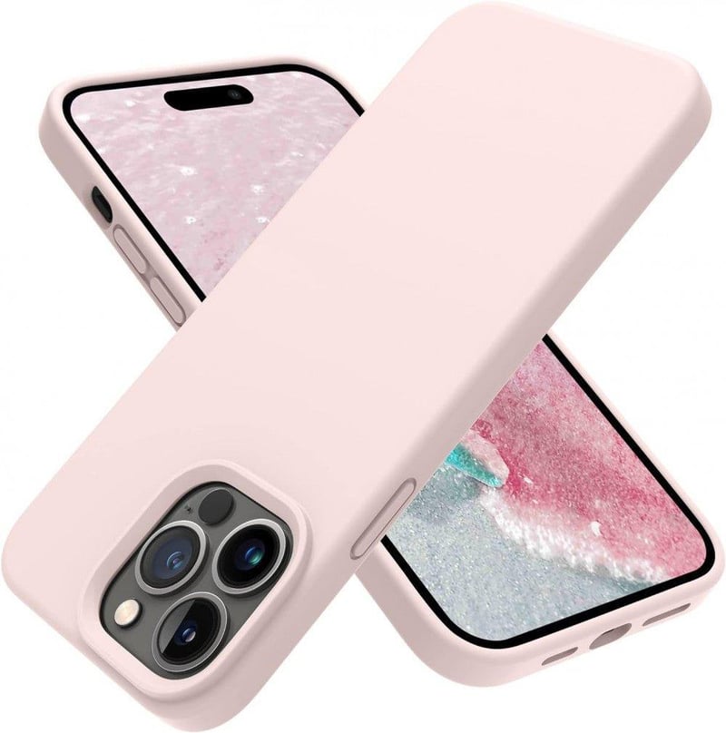 iPhone 14 Pro Púderrózsaszín Ultravékony Ütésálló Szilikon Védőtok