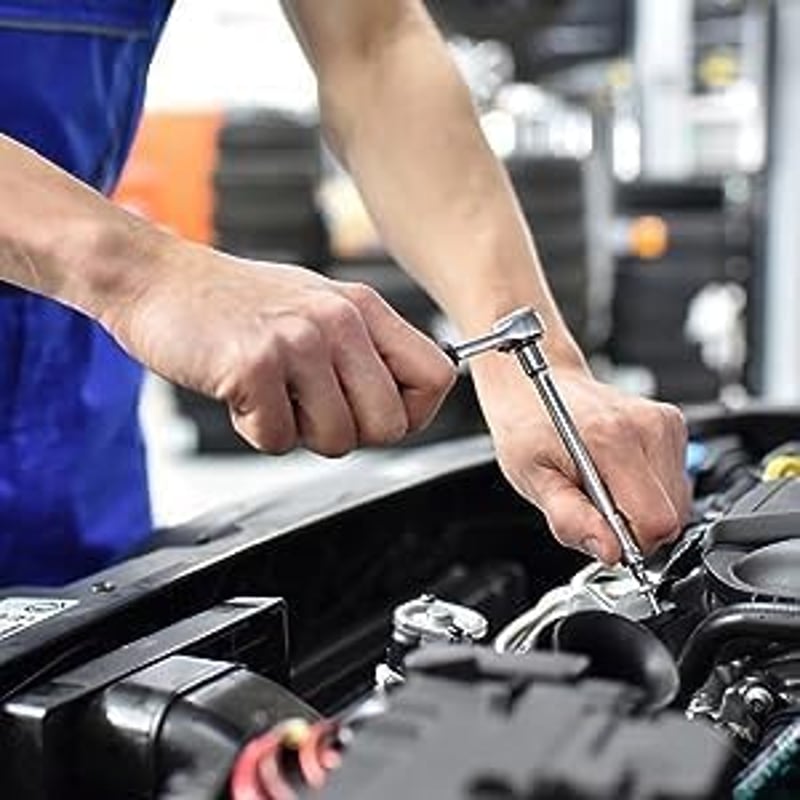 DTXDTech 46 részes dugókulcs készlet 1/4" racsnis hajtókarral - króm-vanádium acél szerszámkészlet autóhoz és otthoni használatra