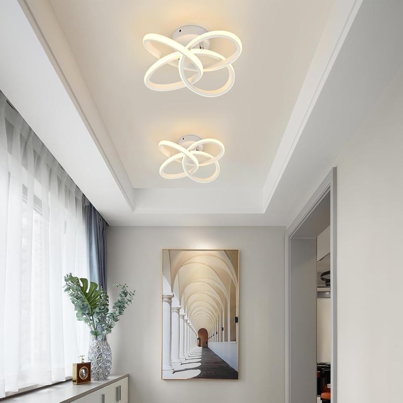 KUKAK 36W LED Mennyezeti Lámpa - Kerek Fehér Modern Minimál Dizájn, 3000K Meleg Fény, 3900lm, Fürdőszobába, Konyhába, Hálóba, Előszobába