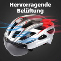 Shinmax LED-es kerékpársisak levehető szemüveggel - férfi, női MTB bukósisak 8