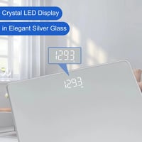 Homebuds Digitális Fürdőszobai Mérleg LED Kijelzővel - 182kg Teherbírás, Ezüst Dizájn, Automatikus Be/Ki, 0,05kg Pontosság, 3 AAA Elemmel 4