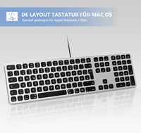 seenda Vezetékes Háttérvilágítású Mac Billentyűzet, USB és Type C Csatlakozással, Német QWERTZ Kiosztással, Apple iMac, MacBook Pro/Air Komp 6