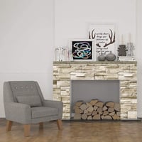 myforHD Öntapadós Vintage Téglamintás Tapéta - Bézs Kőmintás Dekoráció Falra, Bútorra, Ajtóra - Vízálló PVC Falmatrica (45 x 300 cm) 4