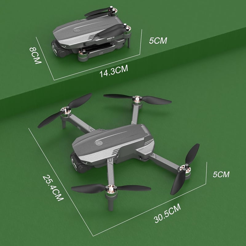 Wipkviey B12 Drón 4K Kamerával - WiFi Vezérlés, Távirányító és Applikáció, 2 Akkumulátor, Hordozható Táska, 810g