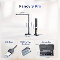 CZUR Fancy S Pro 4K USB Dokumentum Kamera és 12MP Webkamera LED Világítással, 60fps, Autofókusz, Távoktatáshoz, Élő Közvetítéshez, Windows é 9