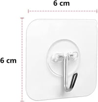 PaiLeWei Öntapadós Akasztó Szett - 6 db Átlátszó, 5 kg Teherbírású, Fúrás Nélküli Fali Kampó Törölközőkhöz, Fürdőszobába, Konyhába 2