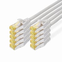 Cablu patch LAN DIGITUS Cat 6A, S/FTP, ecranat, rețea RJ45, 0,25 m, gri, set de 8 bucăți, compatibil Cat-6 și Cat-7 1