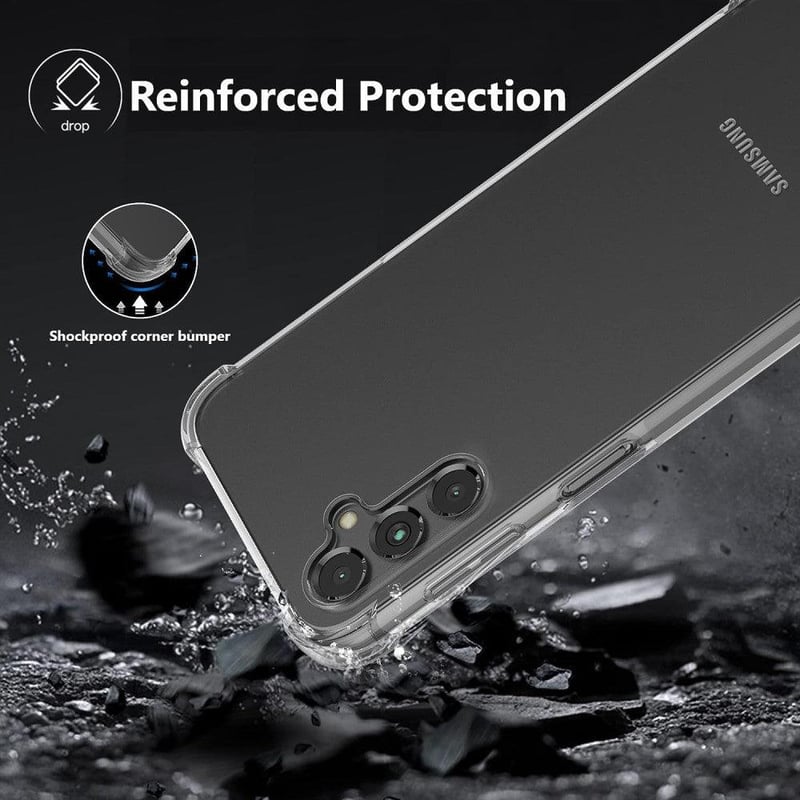 Samsung Galaxy A14 5G átlátszó tok - Megerősített sarokkal, karcolásgátló, ütésálló