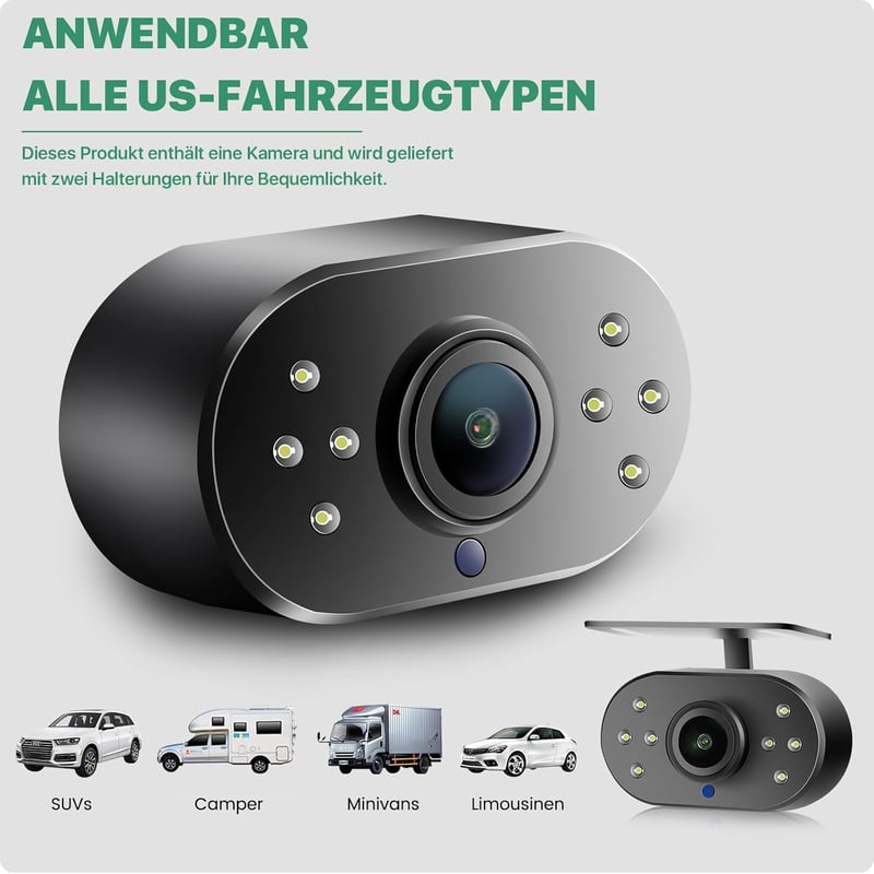 GREENAUTO 5G WiFi HD Tolatókamera 170° Látószöggel iPhone és Android Készülékekhez