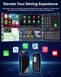Jansite 2-in-1 Vezeték Nélküli CarPlay és Android Autó Adapter, 5GHz WiFi, USB-C, RGB, Gyors Átvitel, iPhone és Android Kompatibilis 3