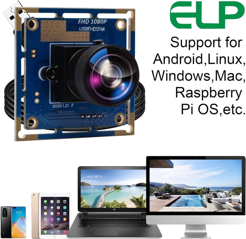 ELP 170° Fisheye USB Kamera 1080p HD - Robotokhoz, ATM-ekhez