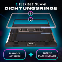 KLIM Mistral Laptop Hűtő - Nagy Teljesítményű Turbó Ventilátor (4500 rpm) - Gumis Tömítés - Túlmelegedés Elleni Védelem - 15-17 Colos Gamer  8