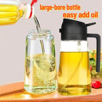 Zouwel 2 az 1-ben Olajpermetező 500ml - Üveg Olajadagoló és Spray Palack Főzéshez, Sütéshez, Grillezéshez - Szivárgásmentes Konyhai Olajszór 3