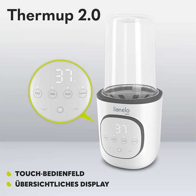 Thermup 2.0 Cumisüveg Melegítő, 5 az 1-ben Bébiétel és Folyadék Melegítő, Sterilizáló, Kiolvasztó Funkció, BPA-mentes, Túlmelegedés