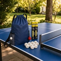 Parki set za stolni tenis: 12x loptica + podesiva mrežica + sportski ruksak s pretincem za loptu 1