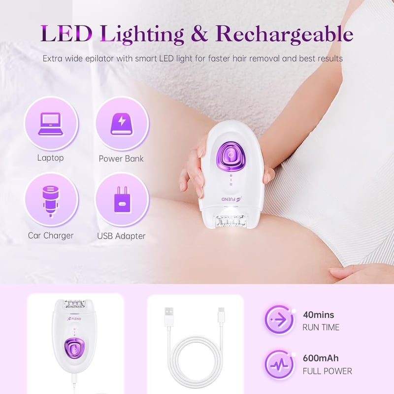 Philips 2 az 1-ben női epilátor és borotva LED fénnyel, arcra és lábra