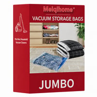Vákuové úložné vrecia Meiqihome Jumbo 8 ks na oblečenie, posteľnú bielizeň, vankúše a prikrývky, priestorovo úsporné kompresné vrecia s vysávačom 1