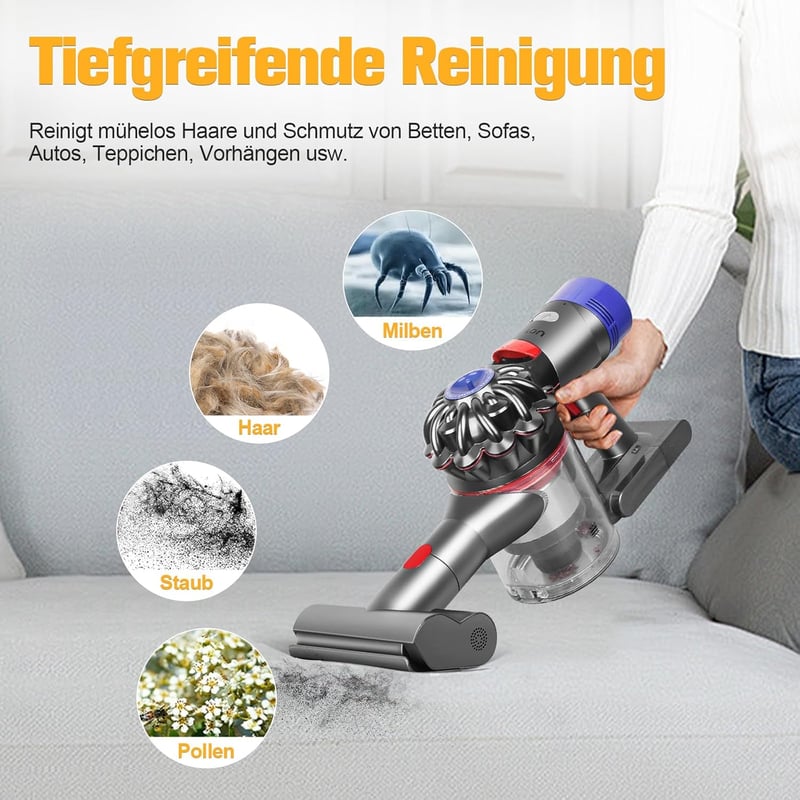 RUKHOOL Mini Turbina Fej Dyson V7 V8 V10 V11 V15 Porszívókhoz - Matrac, Kanapé, Autóülés Tisztító Kefe Poratka és Allergén Eltávolító - Style 1
