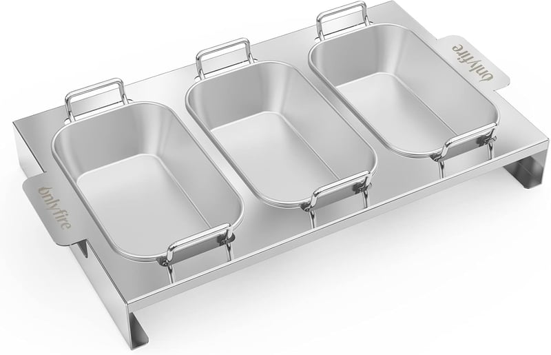 Weber 3 db-os rozsdamentes acél grillserpenyő készlet gázgrillhez, zöldséghez, húshoz