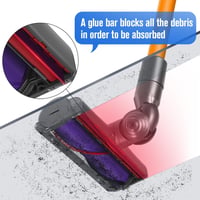 DrRobor Elektromos Kefefej Dyson V7 V8 V10 V11 V15 Porszívókhoz - Turbinás Padlófej Kemény Padlóra és Szőnyegre - Soft Roller Floor Nozzle 5