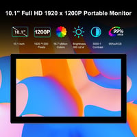 Pisichen 10.1" Hordozható Monitor - Full HD 1920x1200 IPS Kijelző, HDMI és USB-C Csatlakozás, Beépített Hangszórók, Laptop, PC, PS4/5, Xbox  2