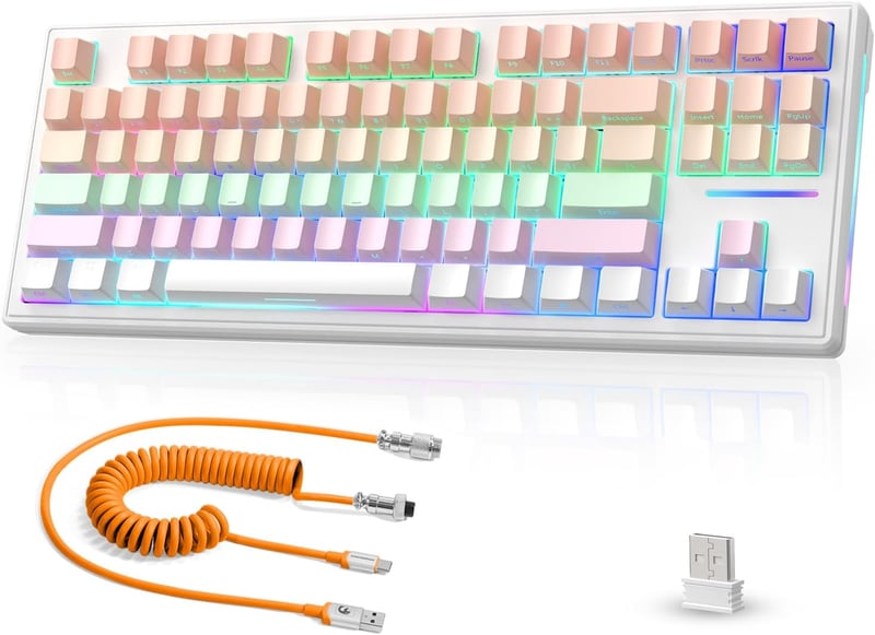 MAMBASNAKE Attack Shark TKL Vezeték Nélküli Mechanikus Gamer Billentyűzet, Hot-Swap Kapcsolók, RGB Háttérvilágítás, 4600mAh Akkumulátor, 3 C