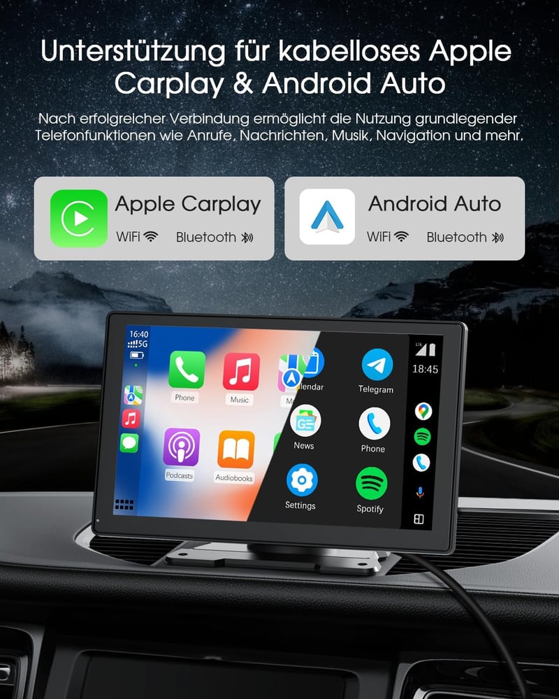 Avylet 9" Vezeték Nélküli CarPlay Autórádió 4K Menetrögzítővel - GPS Navigáció, Tolatókamera, Bluetooth Kihangosító, Tükrözés, Hangvezérlés