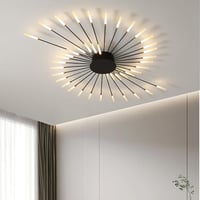 minifair Modern LED Mennyezeti Lámpa 42 Fejes Fényerőszabályozható Fekete Csillár 3000K-6000K Távirányítóval Hálószobába Nappaliba Irodába 1