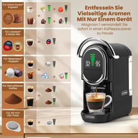 CAPXSNOB Magician1 Mini 5 az 1-ben Kávéfőző - Nespresso, Dolce Gusto, Lavazza Kompatibilis, 20 Bar, LED Kijelző, 7 Vízszint, Kompakt Kapszul - Black 4