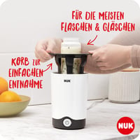 NUK Thermo Express Plus Cumisüveg Melegítő - Gyors 90 Másodperces Melegítés Otthon és Utazáshoz, Autós Adapter Kábellel, Fehér 5