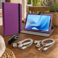 Udobnost za tablet u pokretu: rotirajuća maska + 60W auto punjač + 2x USB-C slušalice 1