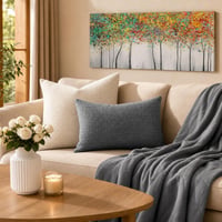 Pachet decor living: 2x husă 60x60 + husă 40x60 + pled + vază + tablou + lumânare parfumată 1