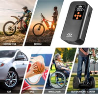 CXY 150 PSI Elektromos Kerékpárpumpa - 7500mAh Akkus Hordozható Kompresszor LED Lámpával 6