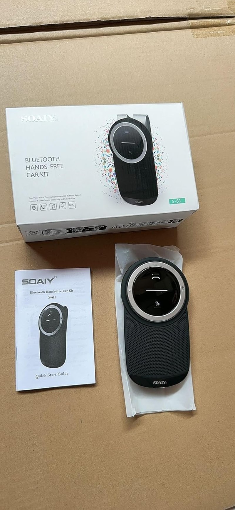 SOAIY S61 Autós Bluetooth Kihangosító - Napellenzőre, Hangvezérléssel