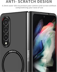 Samsung Galaxy Z Fold4 5G mágneses tok - CasurvivePro vékony, ütésálló védőtok, vezeték nélküli töltés, fekete 8