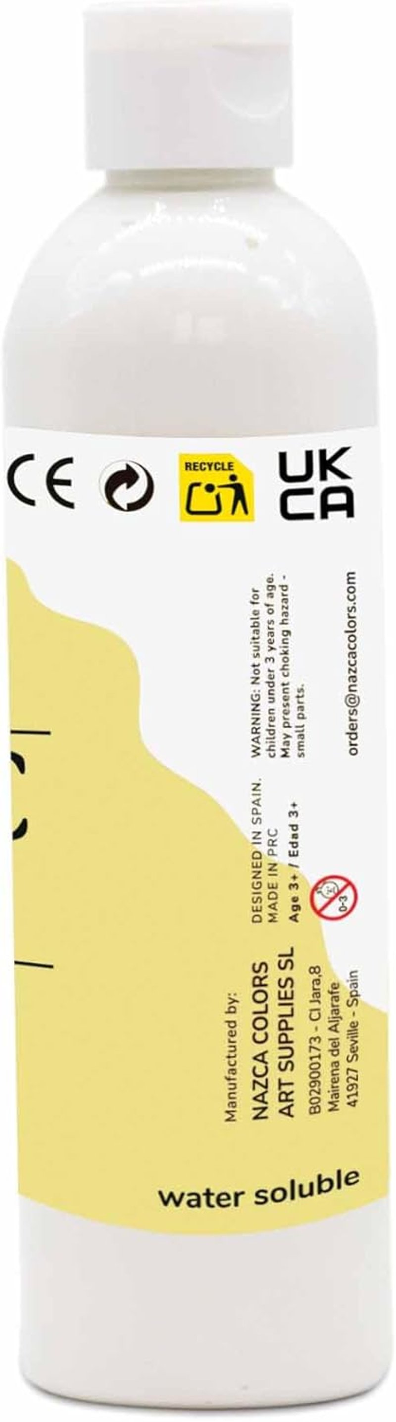 Nazca Colors Fehér Textil Festék 250ml - Ruha és Bőr Festésére, Pólók, Farmerek, Táskák, Cipők Dekorálásához - Kiváló Fedőképesség, Mosható