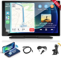 Podofo 9" IPS Autórádió Vezeték Nélküli Apple CarPlay & Android Auto Támogatással - Érintőképernyős Bluetooth Médialejátszó, FM, USB, AUX 9
