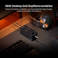 Fosi Audio SK02 DAC Erősítő és Fejhallgató Előerősítő Asztali Készülék 2