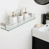 Sayayo Rozsdamentes Acél Fürdőszobai Polc Korláttal, 50 cm, Szálcsiszolt Kivitel, Falra Szerelhető, Könnyű Telepítés, Fürdőszobai Tárolás 2