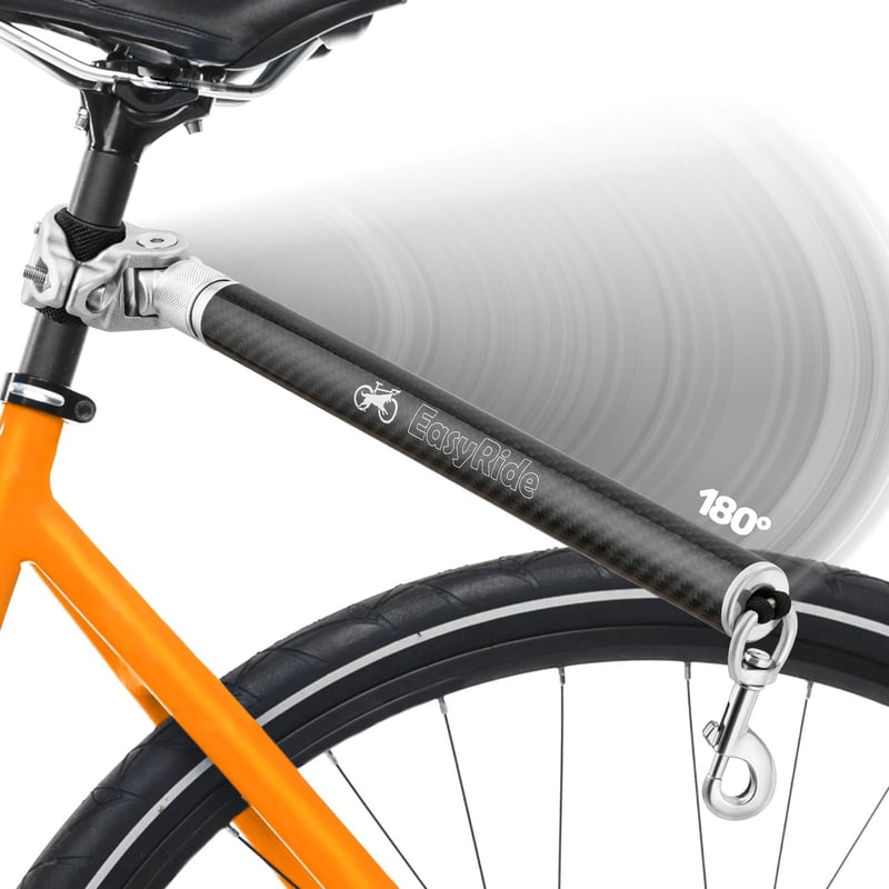 MALABI Kézhasználat Nélküli Kutyapóráz Biciklihez - 180° Forgó Mechanizmus, Lengéscsillapítóval, Gyorsrögzítéssel, Fekete - 180 cm, black